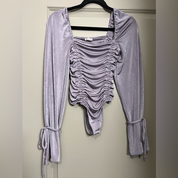 Free People Meant to Be Ruched Lavender Bodysuit | Size XS - Picture 3 of 12
